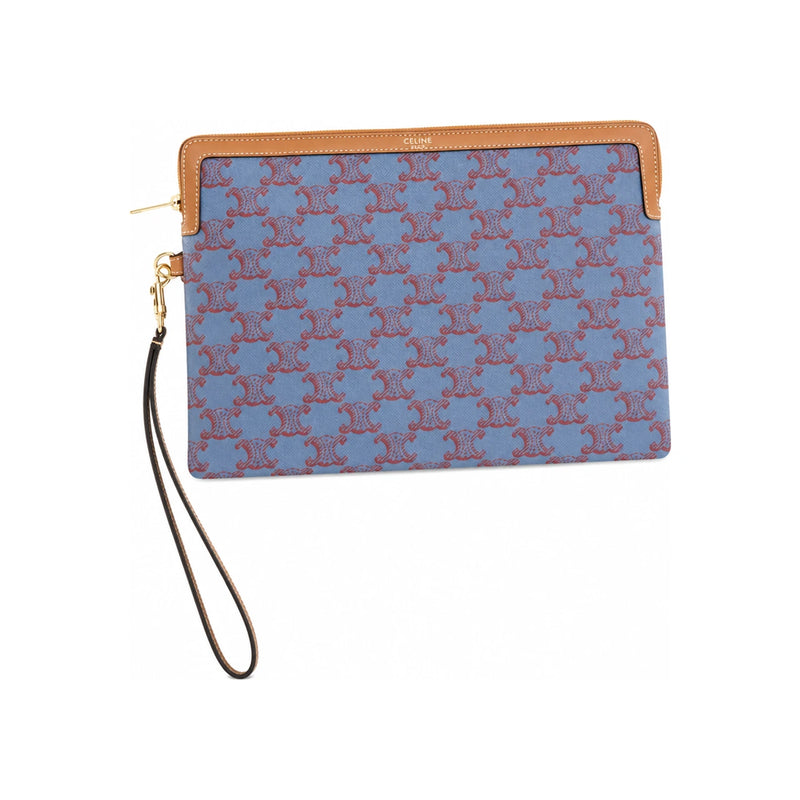 CELINE Triomphe Cuir Small Pouch Clutch Bag 10J503D37 GHU9