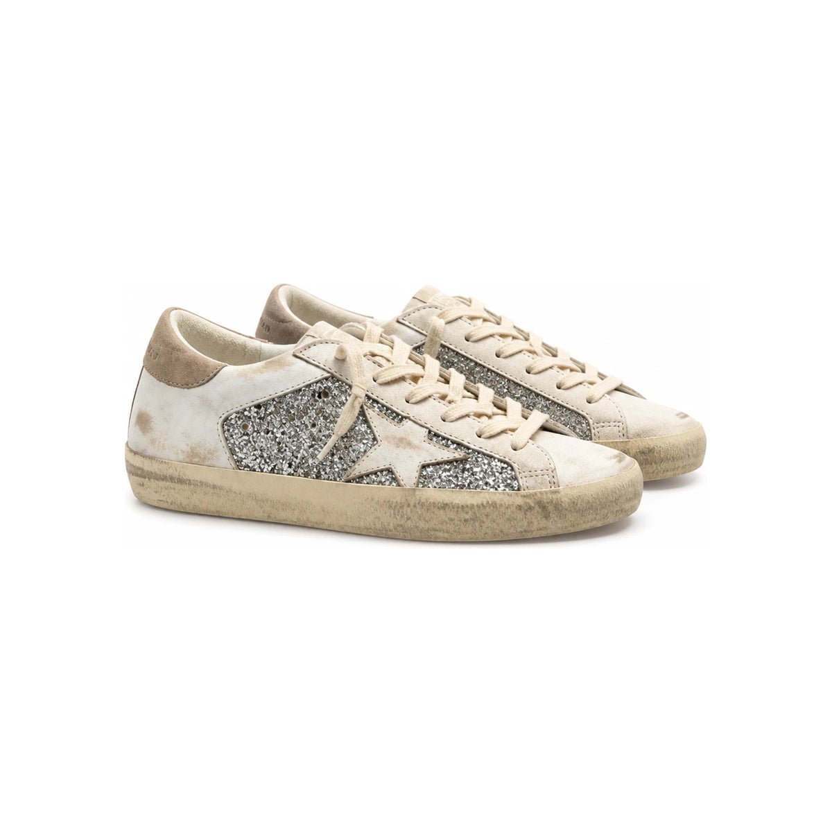 GOLDEN GOOSE Superstar Leather Low-Top Sneakers Women White Silver
