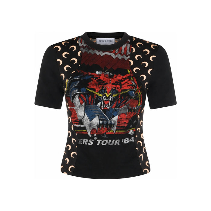Marine Serre Black Short Sleeve T-Shirt