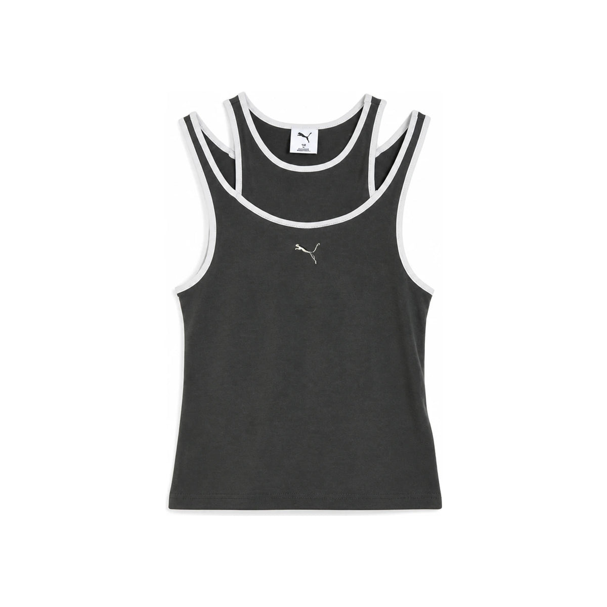 PUMA Women’s Sleeveless T-Shirt White Cotton Tank Top