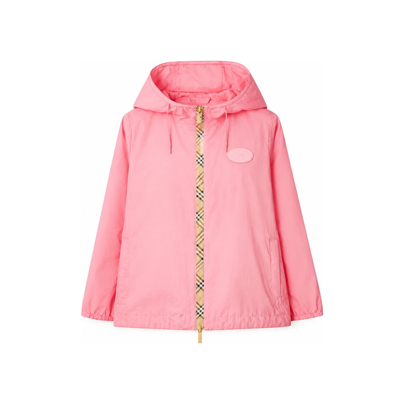 BURBERRY Kids Women Logo Patch Windbreaker Jacket Flamingo Pink 8117892