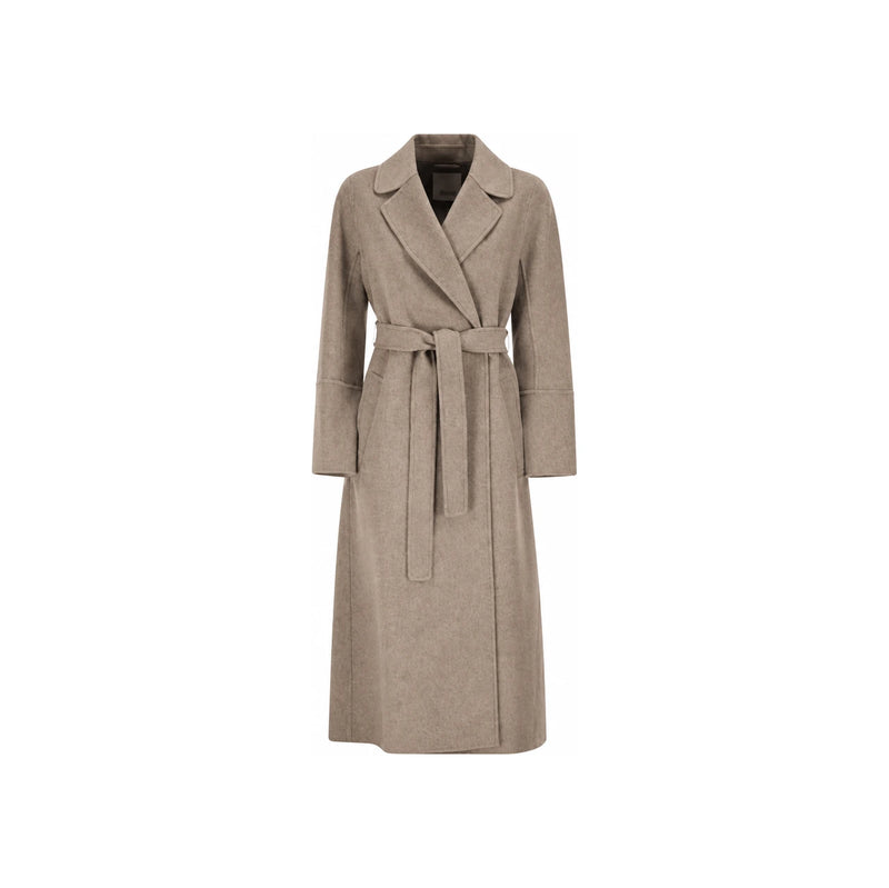 Max Mara Earth Melange Wool Belted Coat 261901 1021