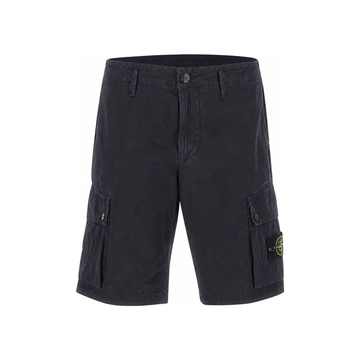 STONE ISLAND Navy Woven Bermuda Shorts Men’s