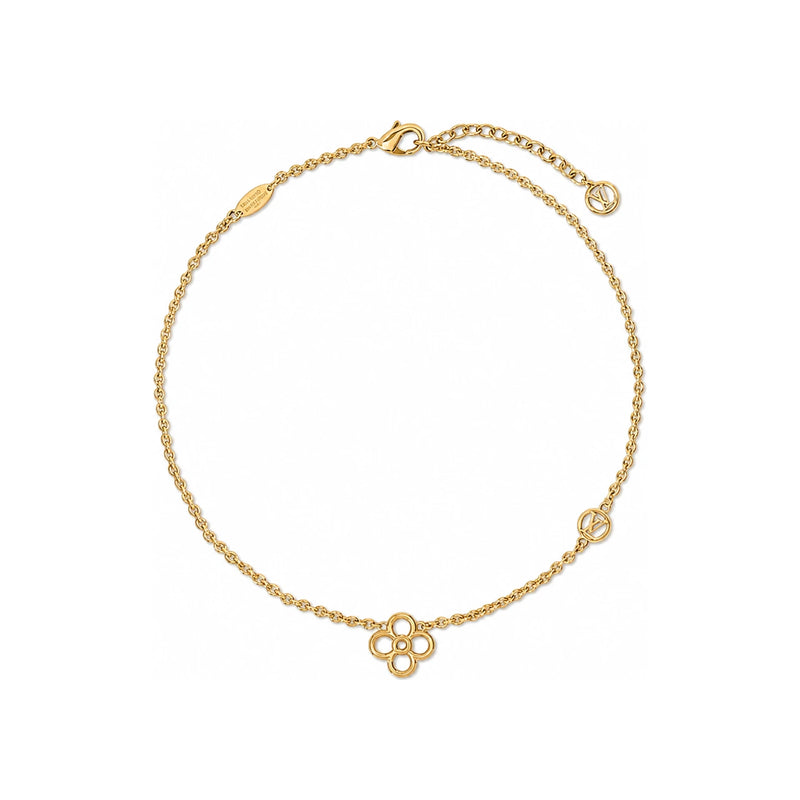 Louis Vuitton Gold-Tone Metal LV Charm Necklace M03916