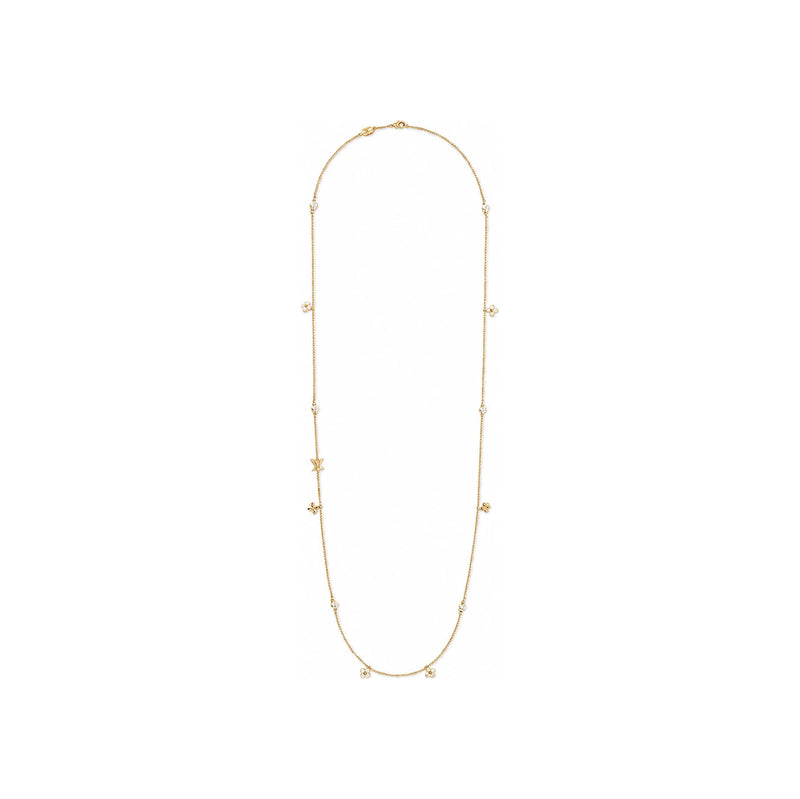 Louis Vuitton LV Floragram XS Gold-Tone Metal Pendant Necklace M03931