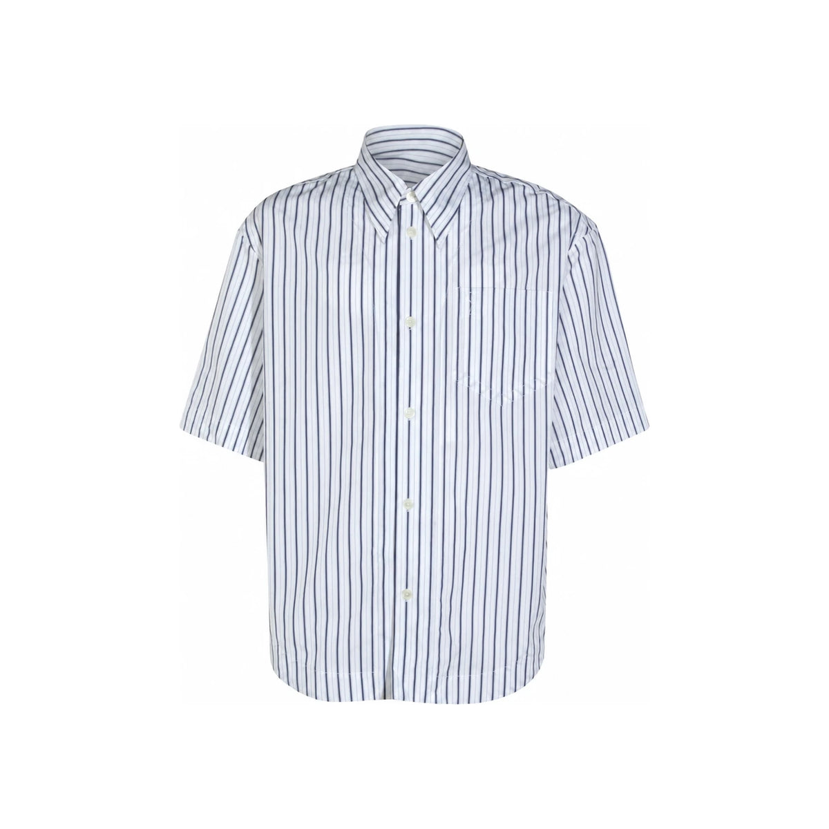 AMI Stripe Cotton Short Sleeve Ami de Coeur Wide Shirt