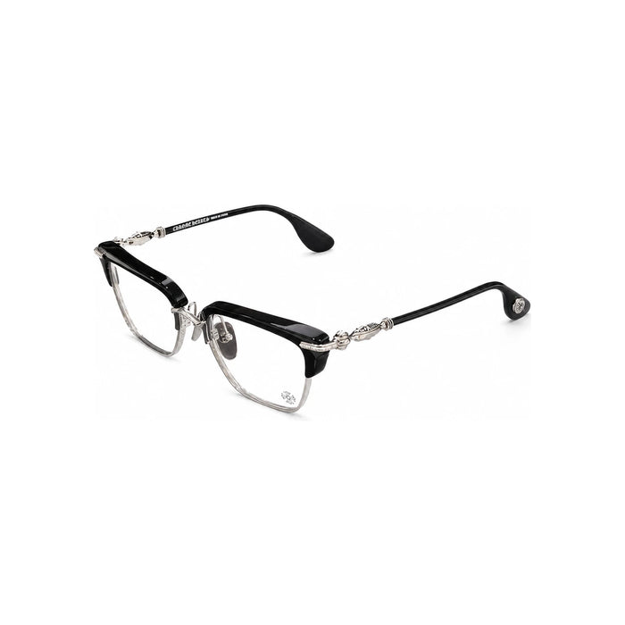 Chrome Hearts Black Silver Half-Rim Unisex Eyeglasses