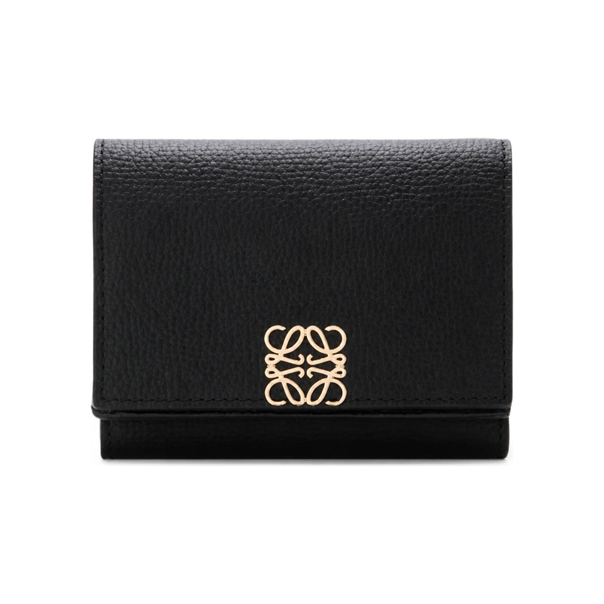 LOEWE Anagram Pebble Grain Leather Trifold Card Holder Wallet
