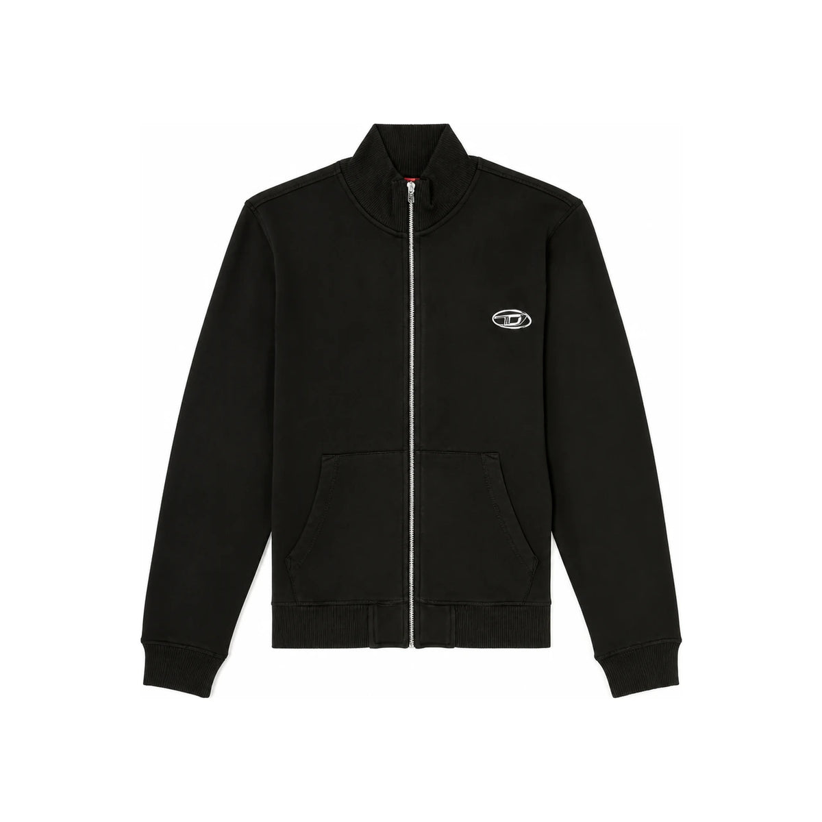 DIESEL Black Metallic Oval D Mock Neck Sweatshirt
