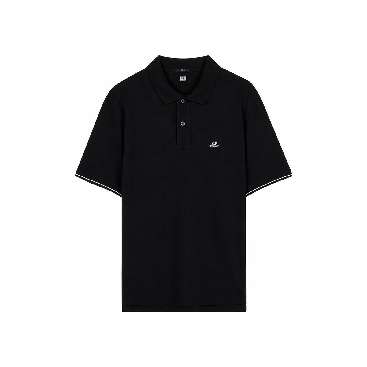 CP Company Men’s Logo Pique Polo T-Shirt Black