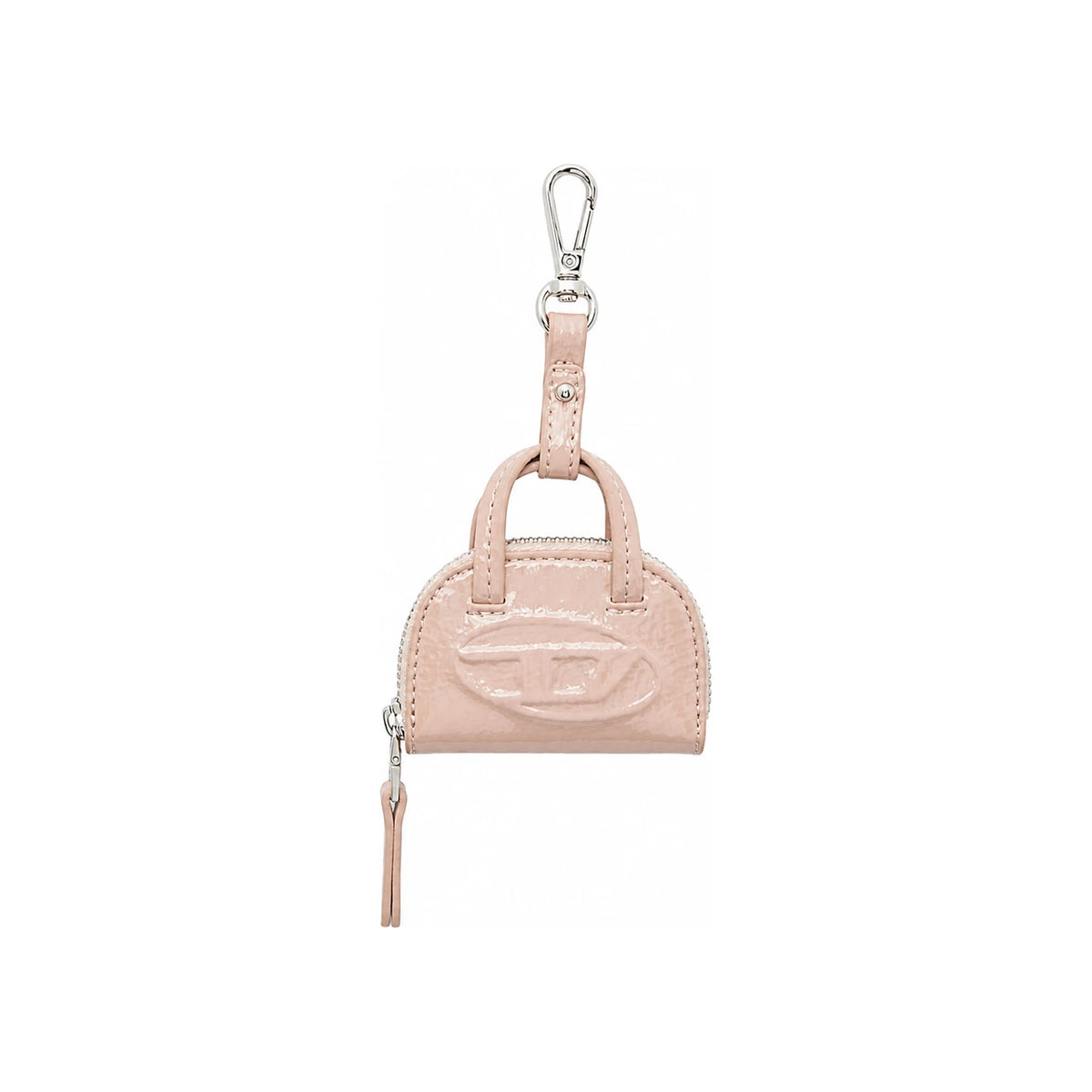 DIESEL Silver-Tone Logo Keyring Keychain