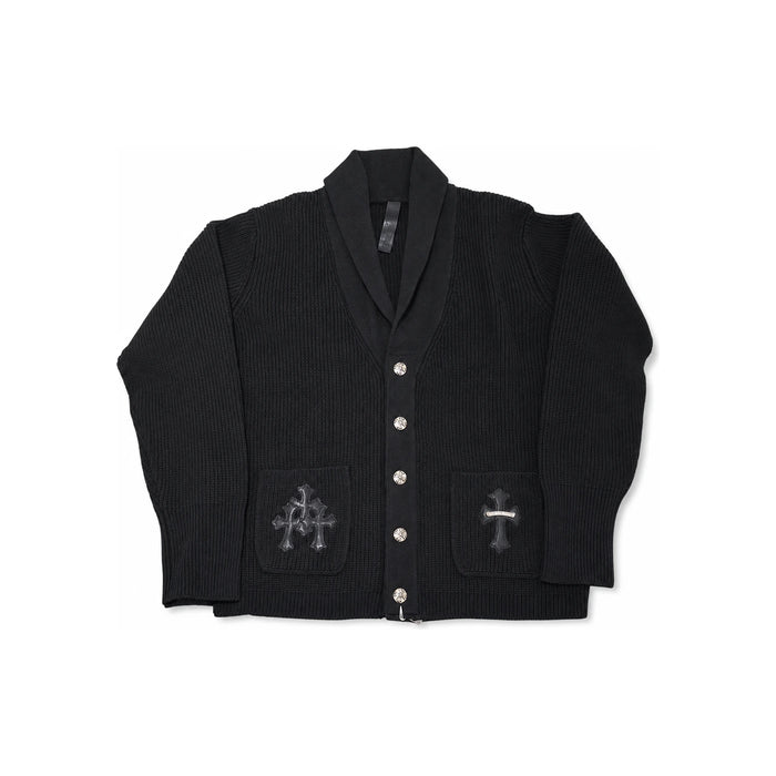 Chrome Hearts Black Cardigan with Dual Front Pockets
