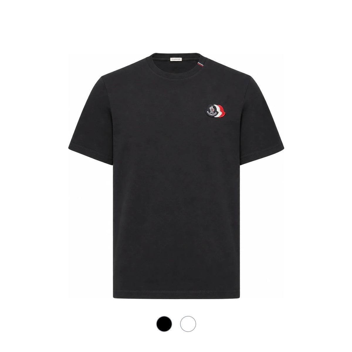 Moncler Men's Tri-Color Embroidered Logo Cotton T-Shirt