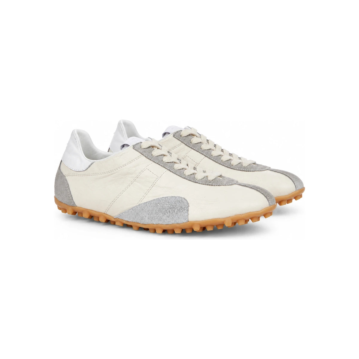 Maison Margiela Cream White Grey Low Top Sneakers
