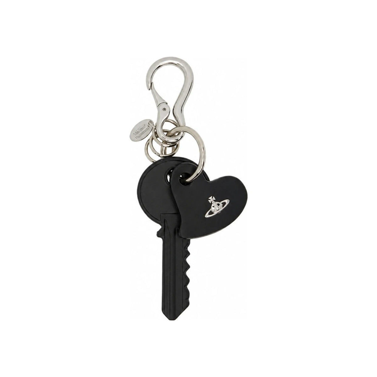 Vivienne Westwood Black ORB Heart Keyring Accessory