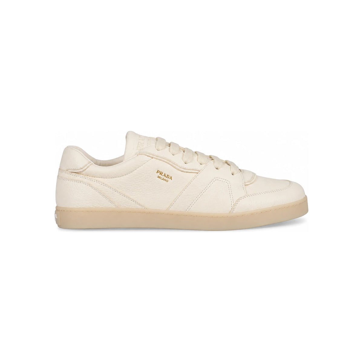 PRADA White Leather Low-Top Sneakers Men’s
