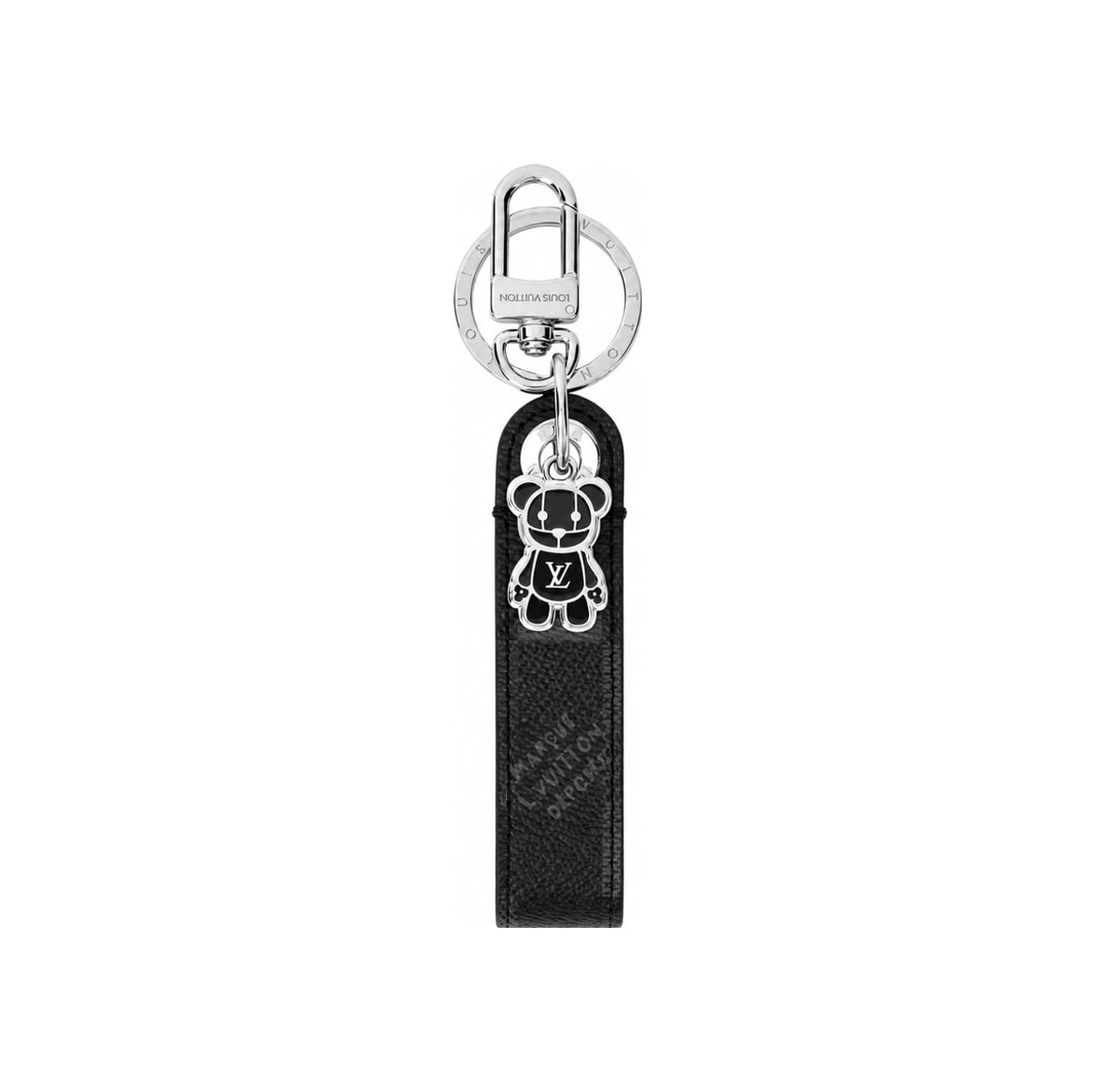 Louis Vuitton Damoflage Denim Black LV Bear Dragonne Key Holder Bag Charm