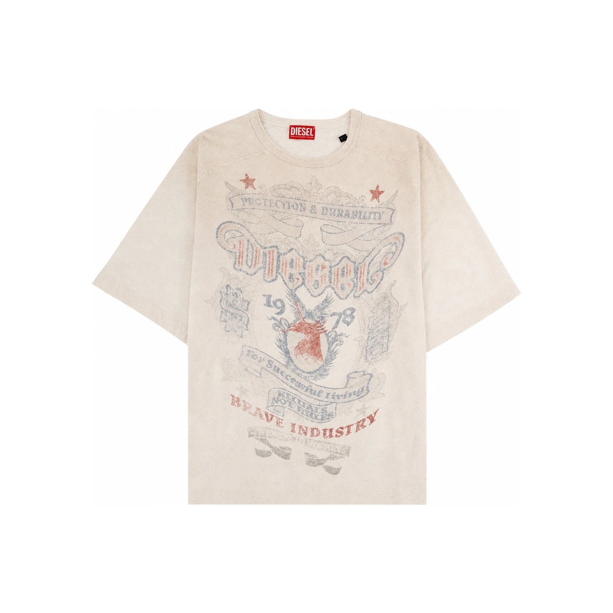 DIESEL Black Short Sleeve Crewneck T-Shirt Men’s Cotton