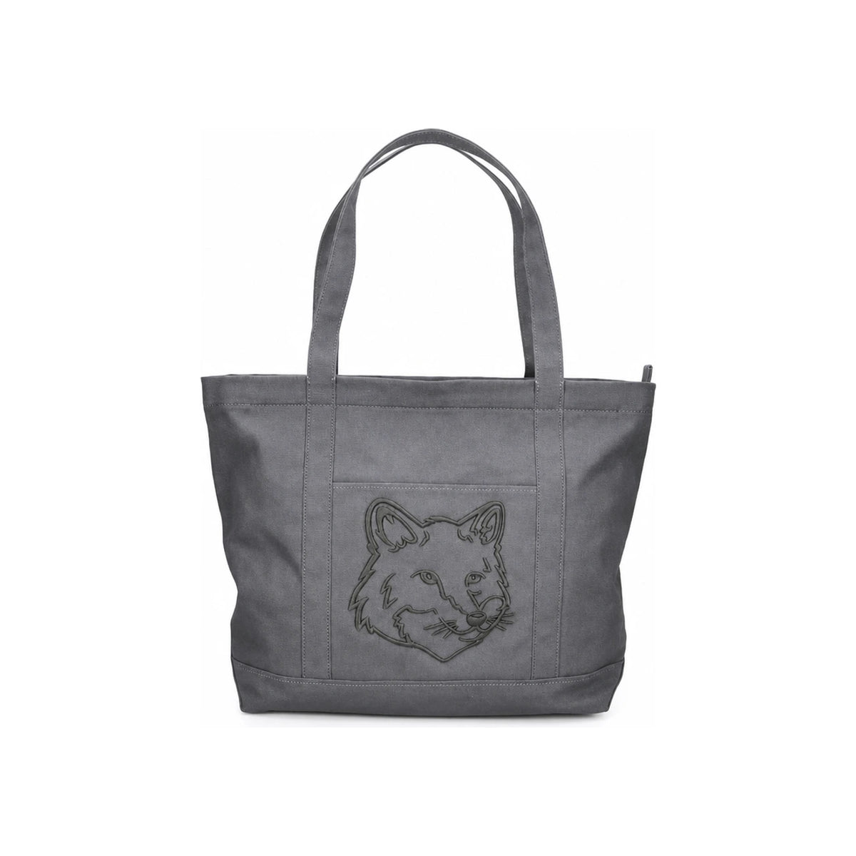 Maison Kitsune Canvas Unisex Tote Bag White