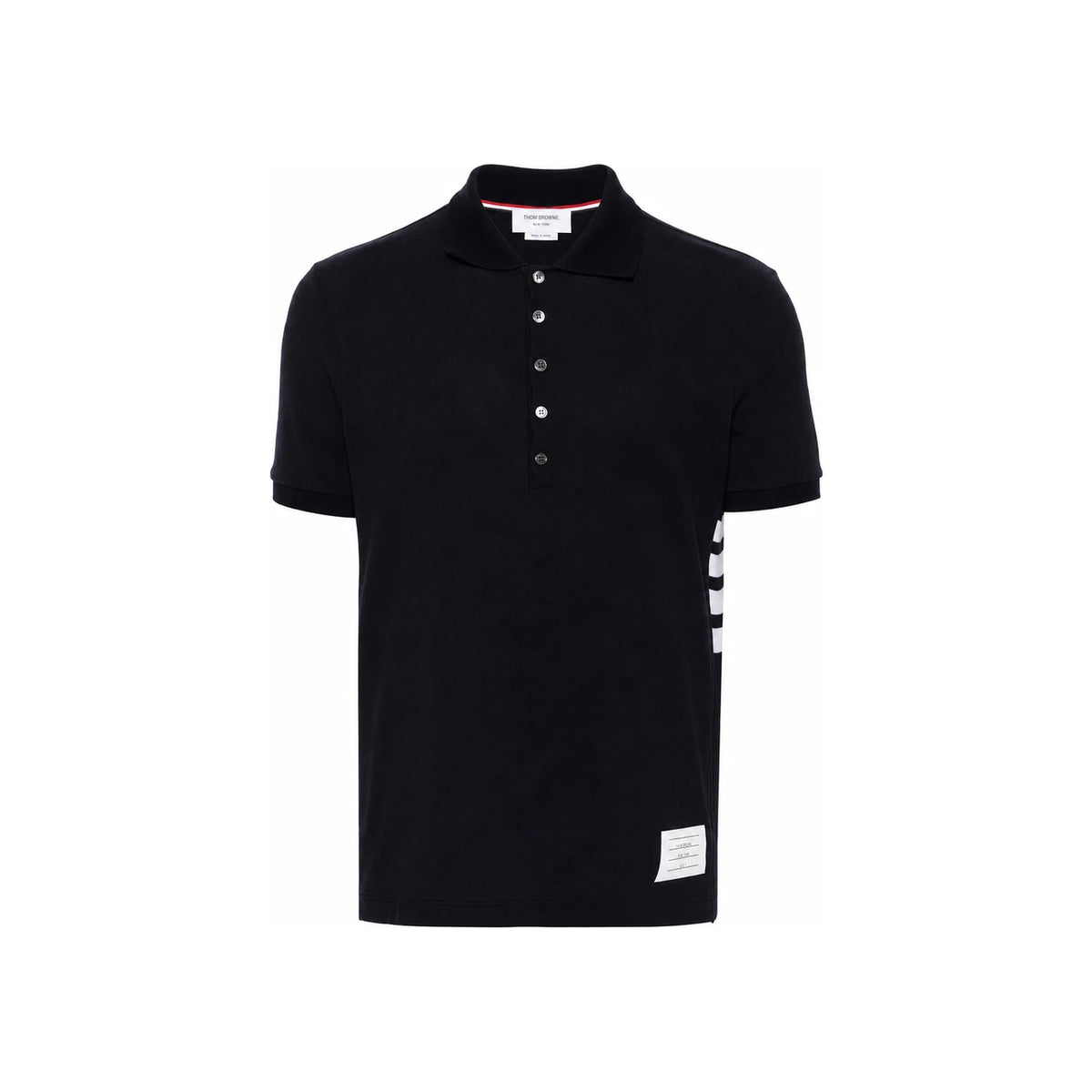 THOM BROWNE Navy Diagonal Logo Polo T-Shirt Unisex