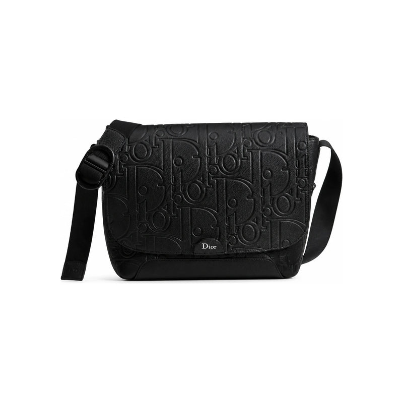 DIOR Jet Flap Strap Bag Small Crossbody Black Leather