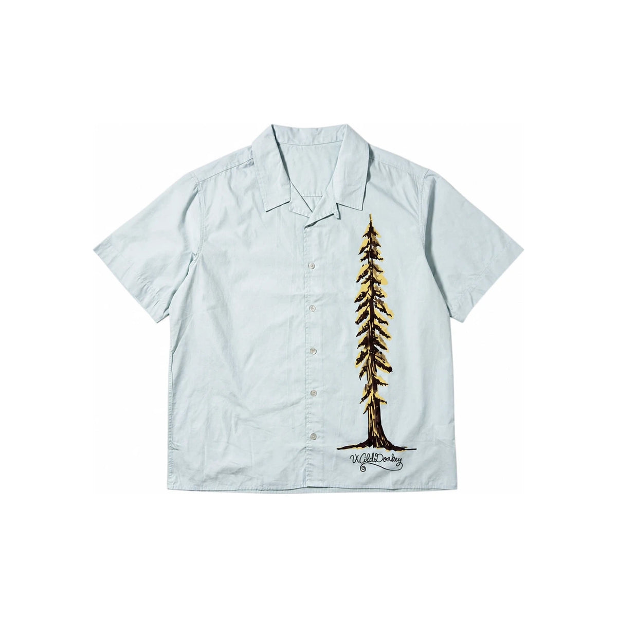 Wild Donkey Flying Duck Sunset Print Short Sleeve Shirt Sage