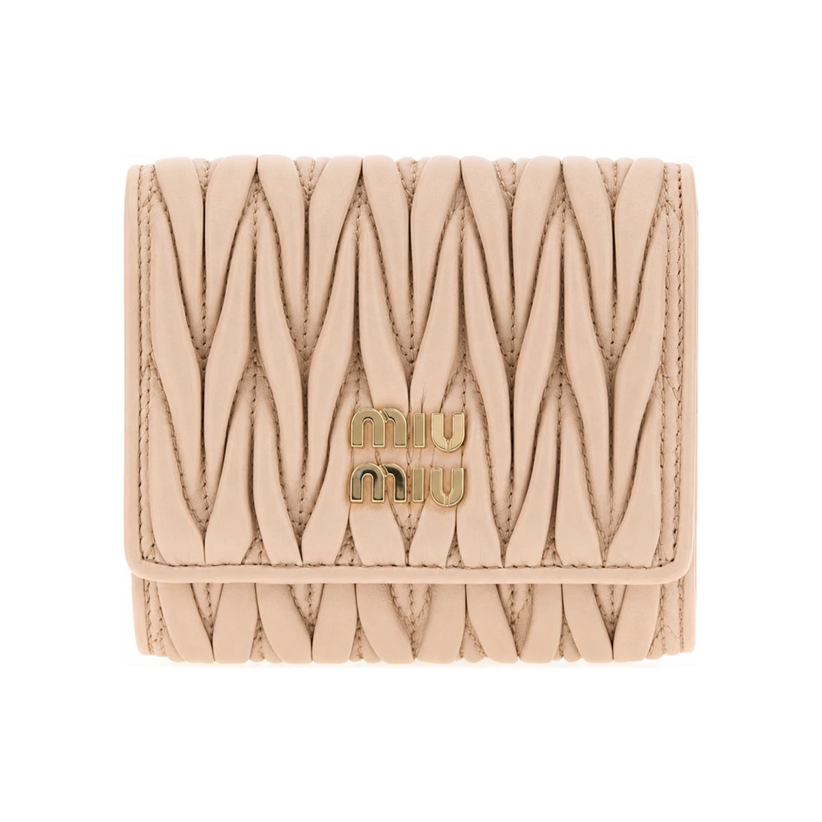 Miu Miu Small Matelassé Nappa Leather Card Holder Wallet Pink 5MH033 AFPP F0236