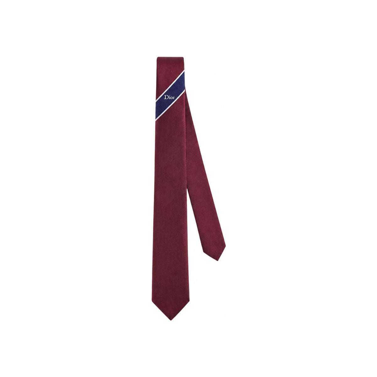 DIOR Regimental Stripe Silk Tie Burgundy Navy Blue 68C1047B6157 C385