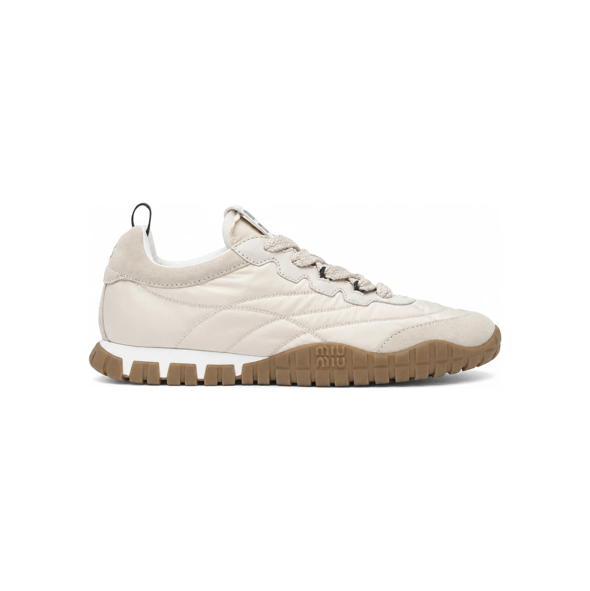 Miu Miu White Leather Low Top Sneakers