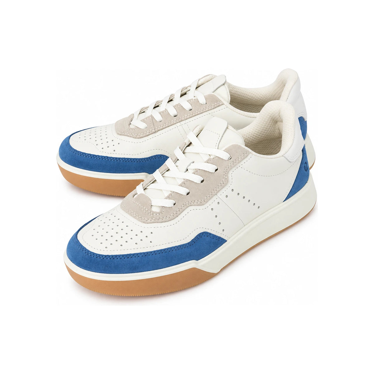 ecco Federal Blue White Leather Sneakers for Men