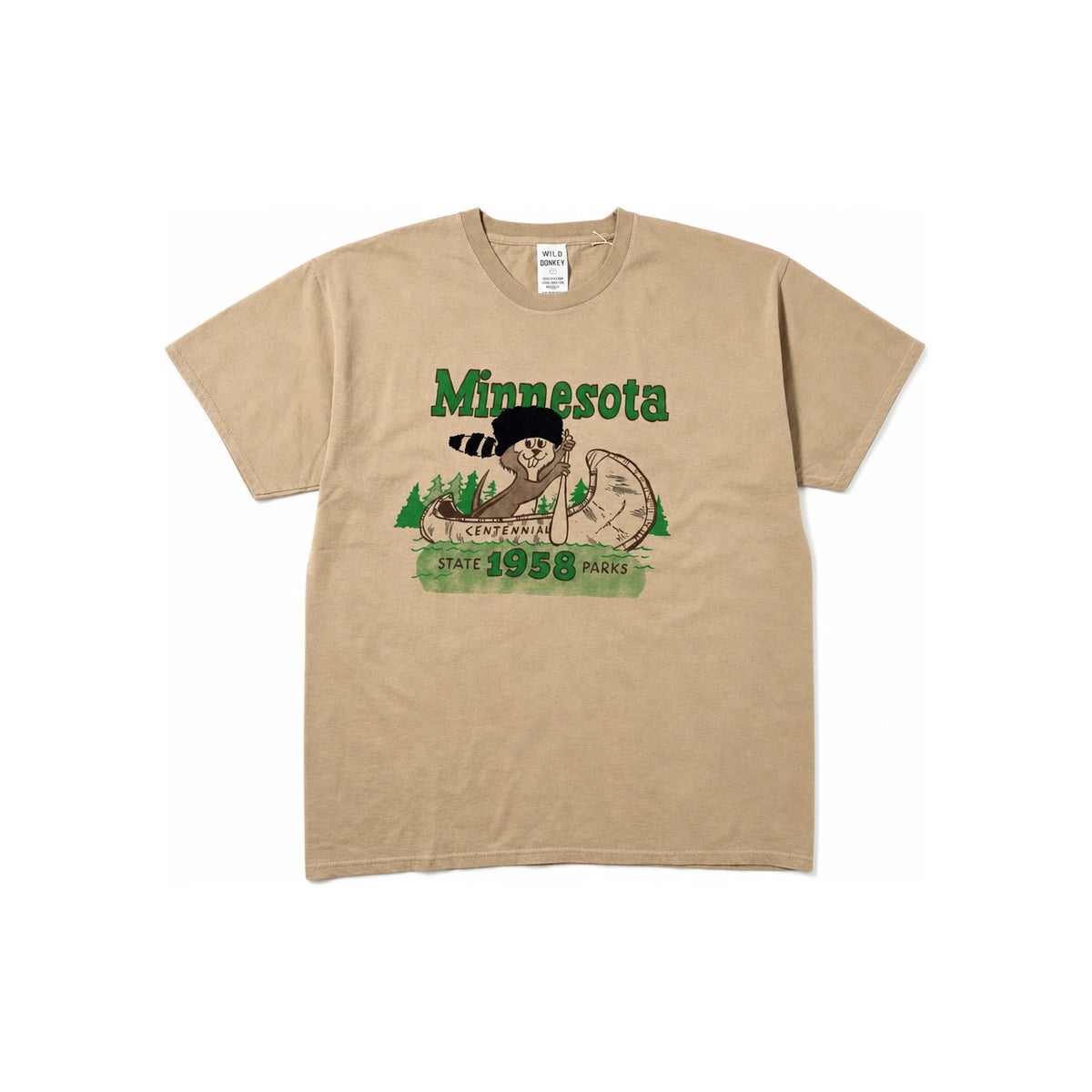 Wild Donkey Minnesota Graphic Khaki Short Sleeve T-Shirt Unisex