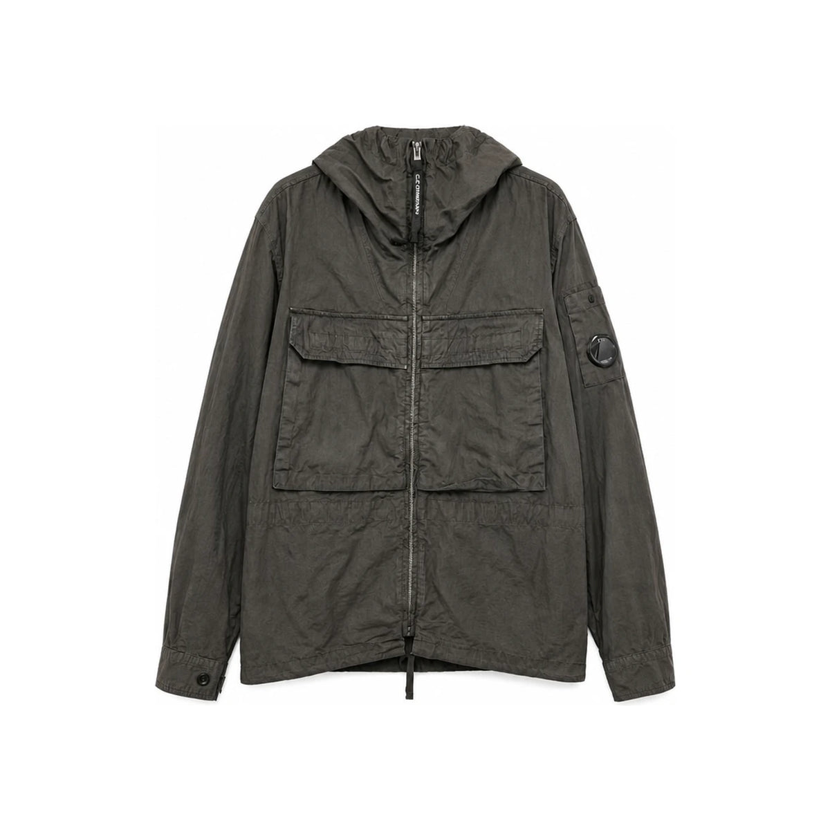 CP Company Men's Lens Badge Micro Reps Hooded Jacket Blac 20CMOS076A 110324G 999