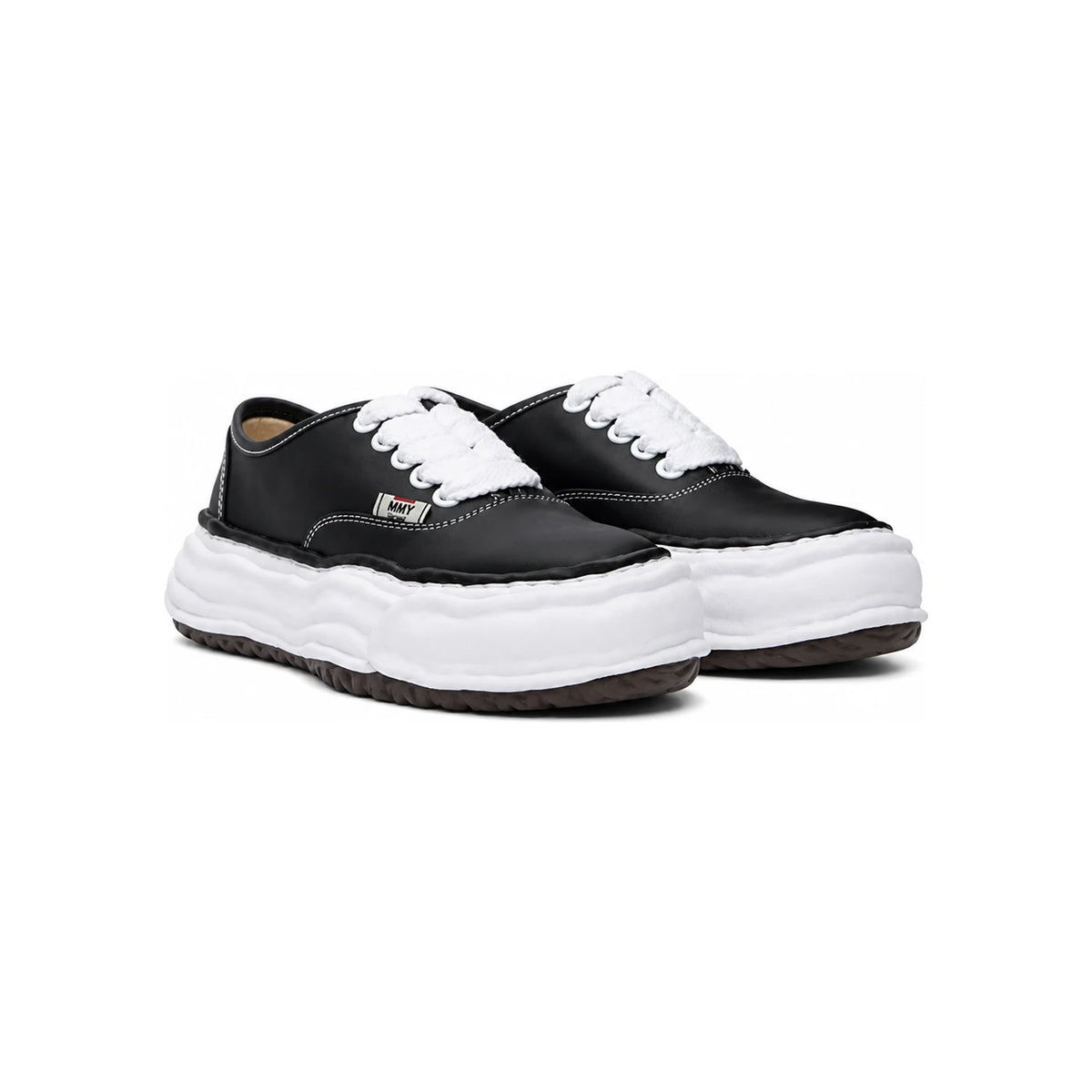 Maison Mihara Yasuhiro Black Leather OG Sole Low-Top Sneakers Women