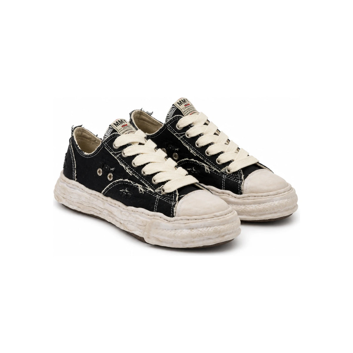 Maison Mihara Yasuhiro OG Sole Overdyed Canvas Low Top Sneakers Black