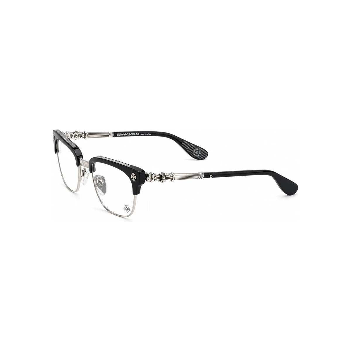 Chrome Hearts Black Glossy Silver-Tone Bonen Neuscher 2 Eyeglasses
