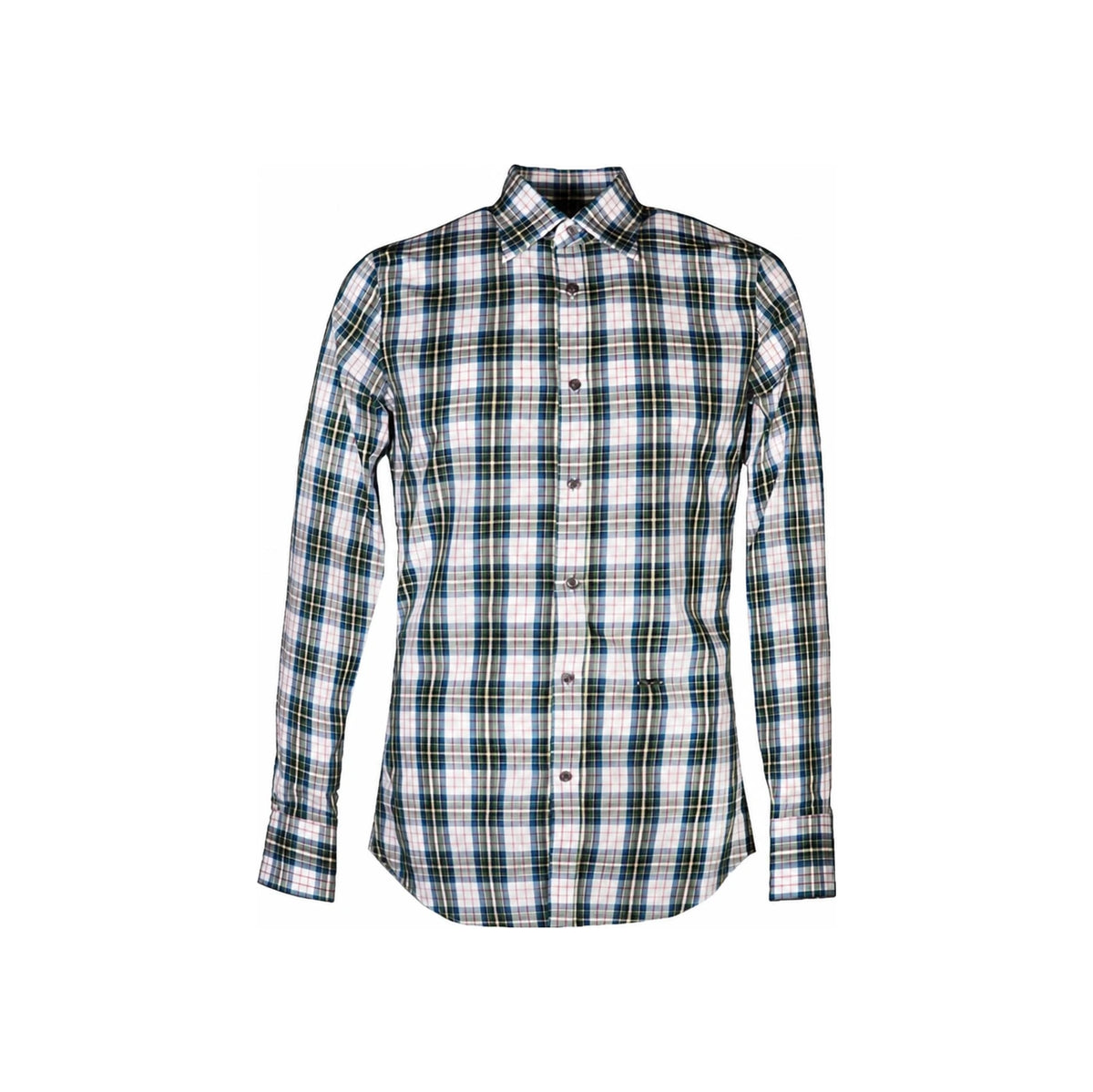 Dsquared2 Green Blue Check Long Sleeve Shirt S71DL0400 001
