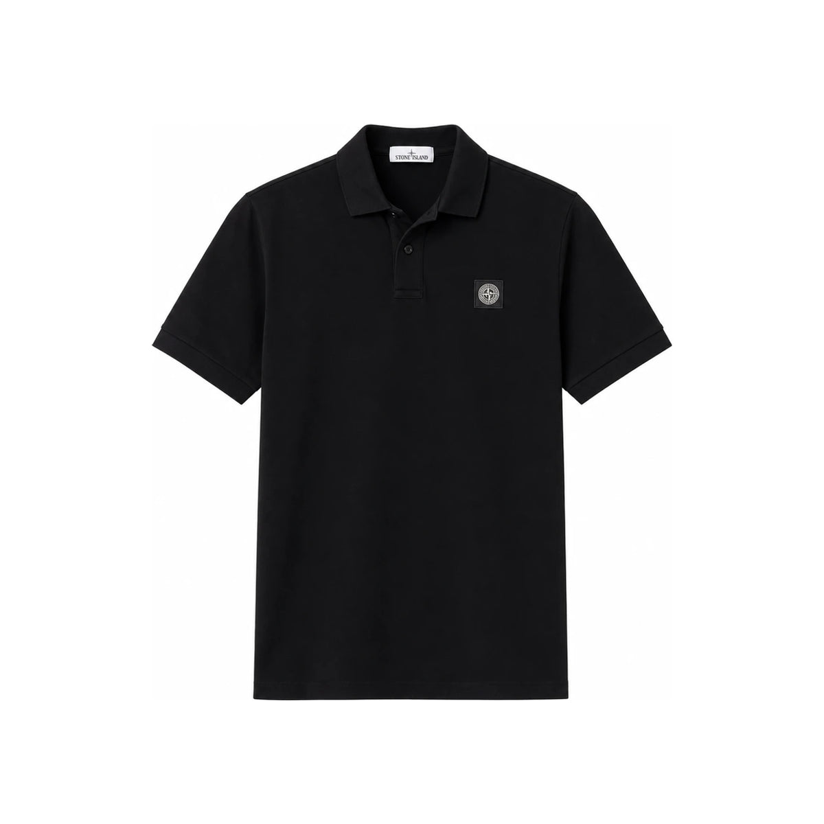 STONE ISLAND Black Slim Fit Polo Shirt Men Cotton PK 2200008