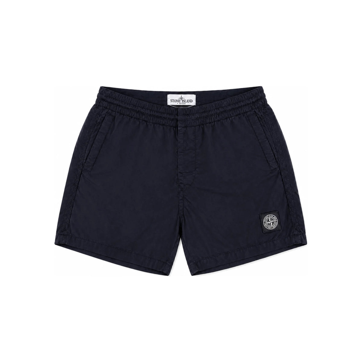 STONE ISLAND Kids Women Logo Patch Nylon Swim Shorts Navy