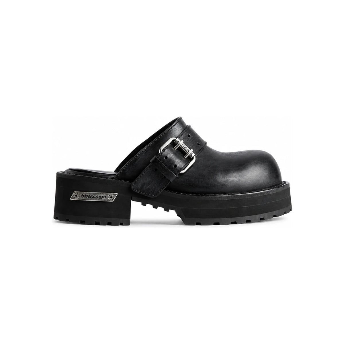 BALENCIAGA Venom Mule Slides Men Black Rubber Sandals