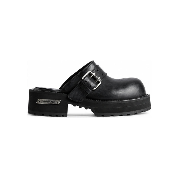 BALENCIAGA Venom Mule Slides Men Black Rubber Sandals