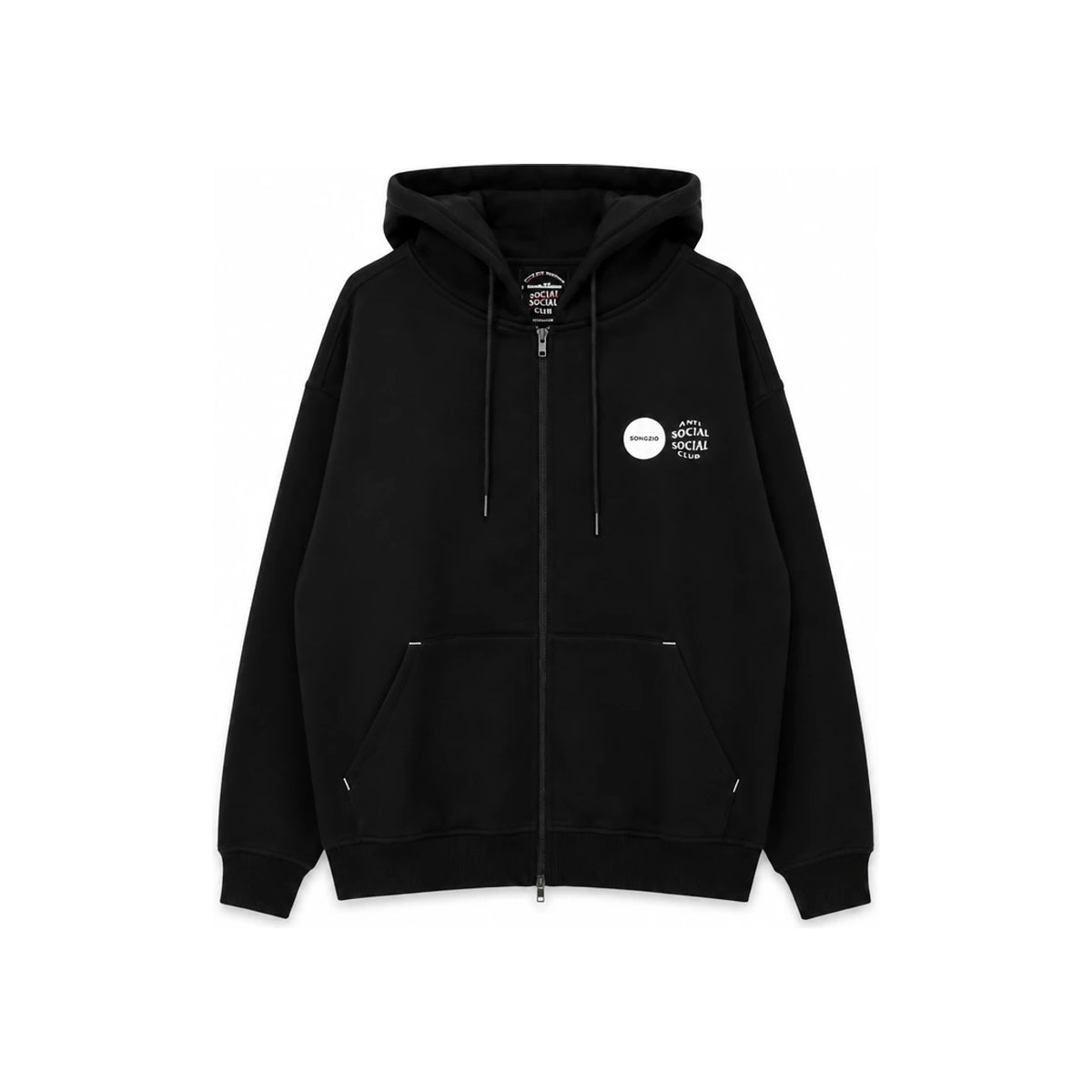 SONGZIO x Anti Social Social Club Logo Print Metallic Accent Hoodie MI2TS751 BK