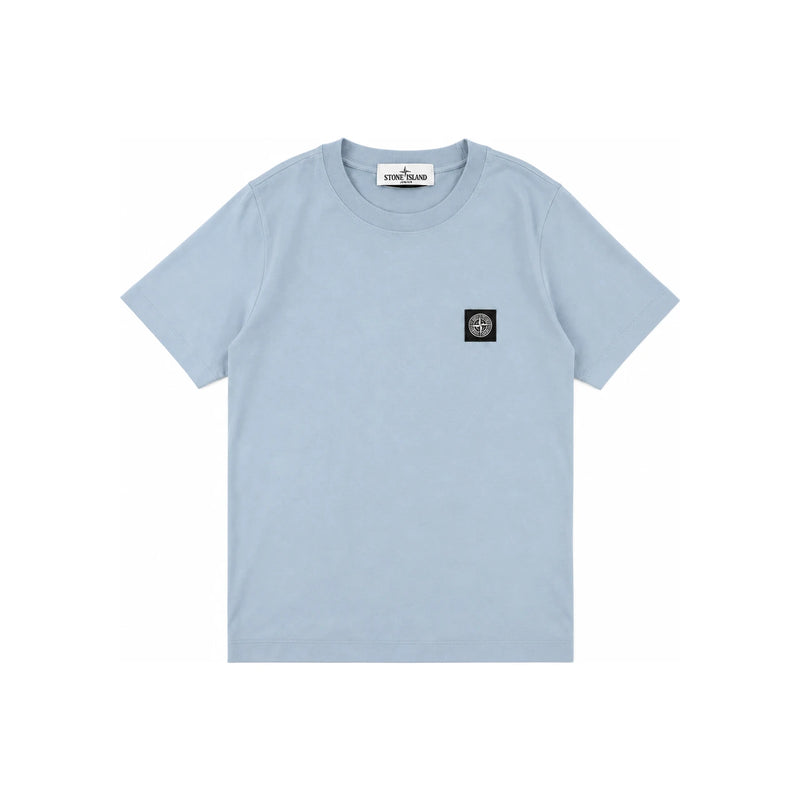 STONE ISLAND Women Logo Patch Short Sleeve T-Shirt Powder Blue