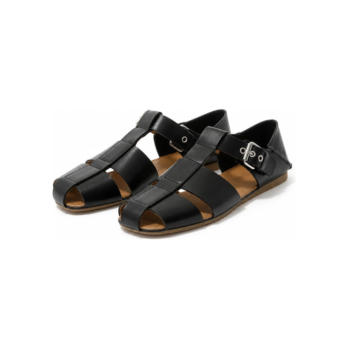 Lemaire Leather Fisherman Slip-On Sandals FO0271 LL0217 999 BLACK DOM