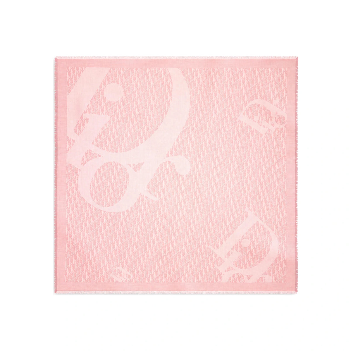 DIOR Pink Cotton Cashmere Silk Jacquard Infinity Shawl Scarf 62TS120I1054 C417