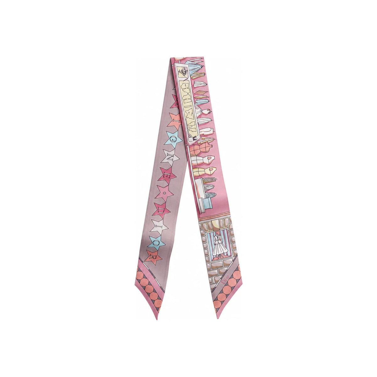 DIOR Inside Dior Avenue Mitzah Scarf Pink Multicolor Silk Twil 64TM106I6124 C400