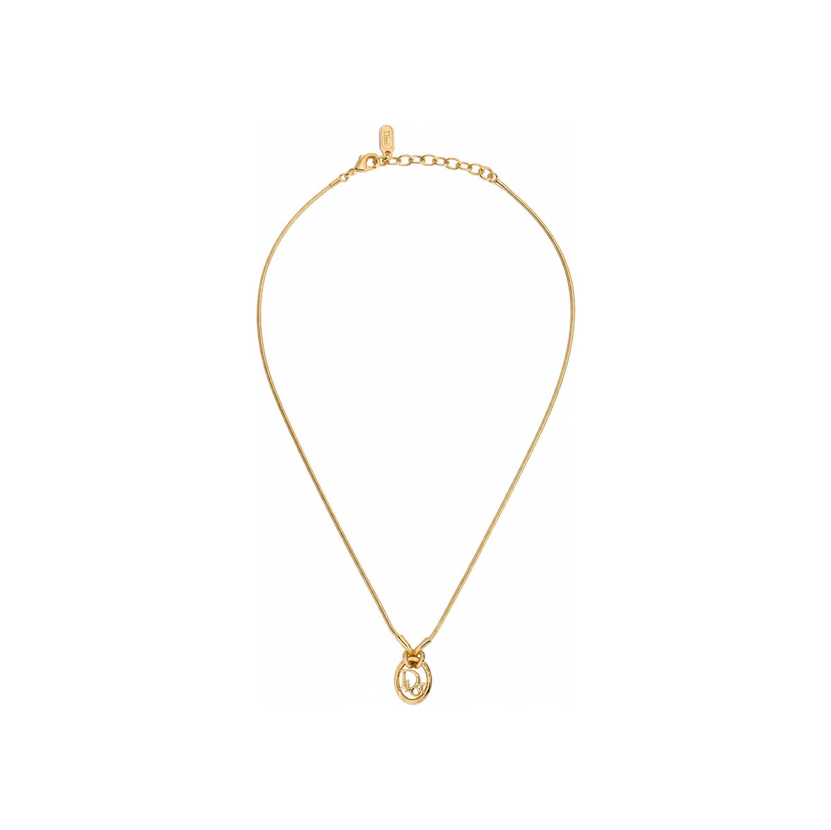 DIOR Oblique Pendant Necklace Gold-Tone Metal N3832WOMMT D300