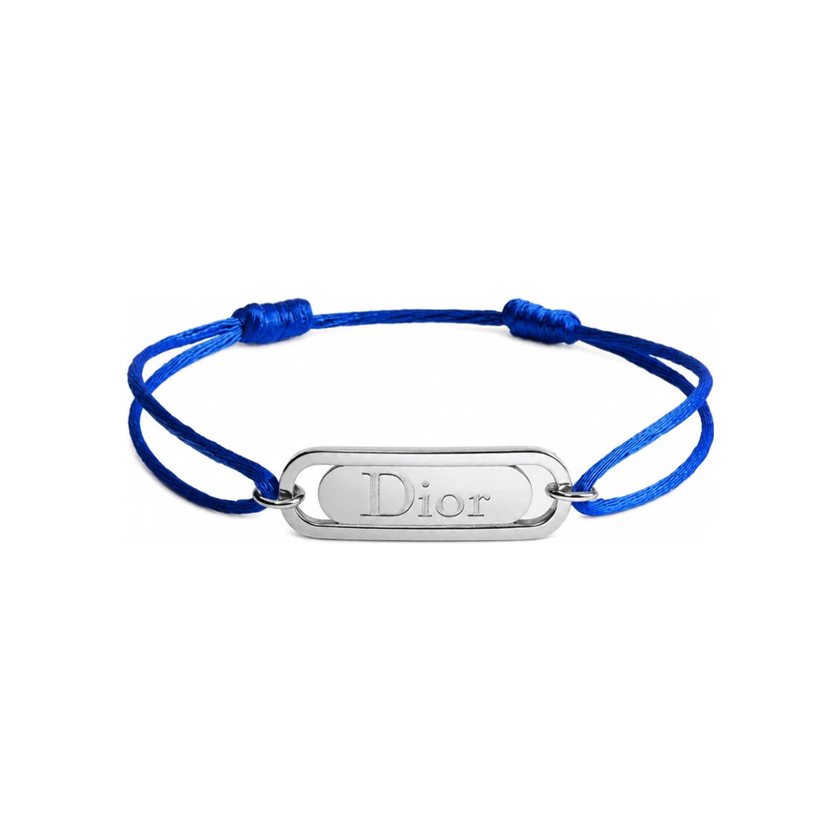 DIOR Blue Cord Dior Link Bracelet Silver-Finish Brass B3371HOMMT D458