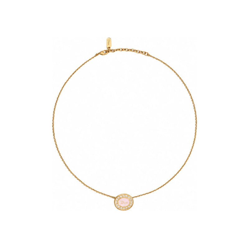 DIOR Gold-Finish Metal Crystal Rose Des Tendres Lacquer Necklace N3831WOMLQ D25K