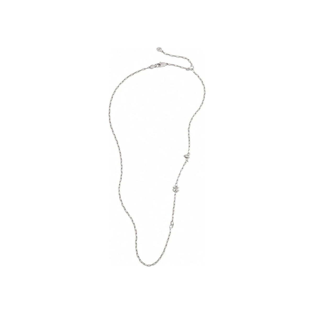 DIOR Silver Tone Logo Charm Necklace N3780HOMST D990