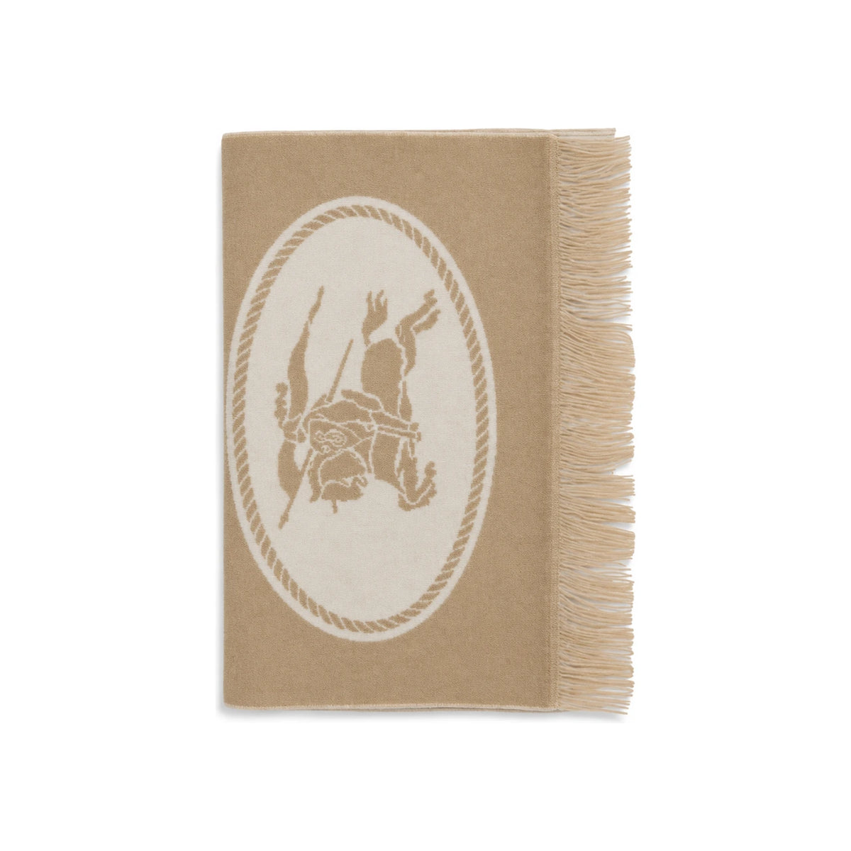 BURBERRY Beige Check Wool Scarf